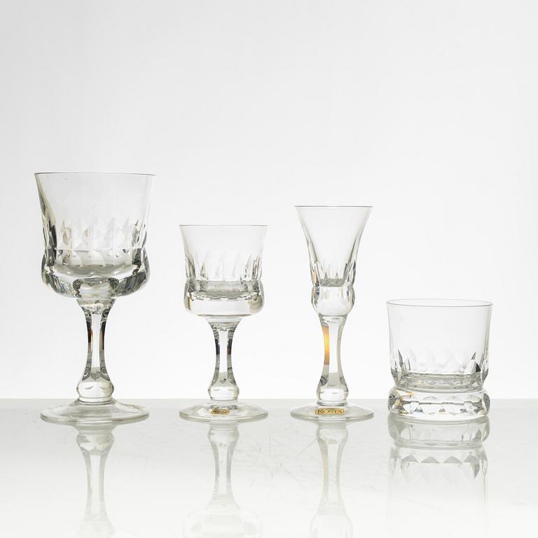 Göran Wärff, a 46 piece "Prince" glass service, Kosta Boda, Sweden, end of the 20th century.