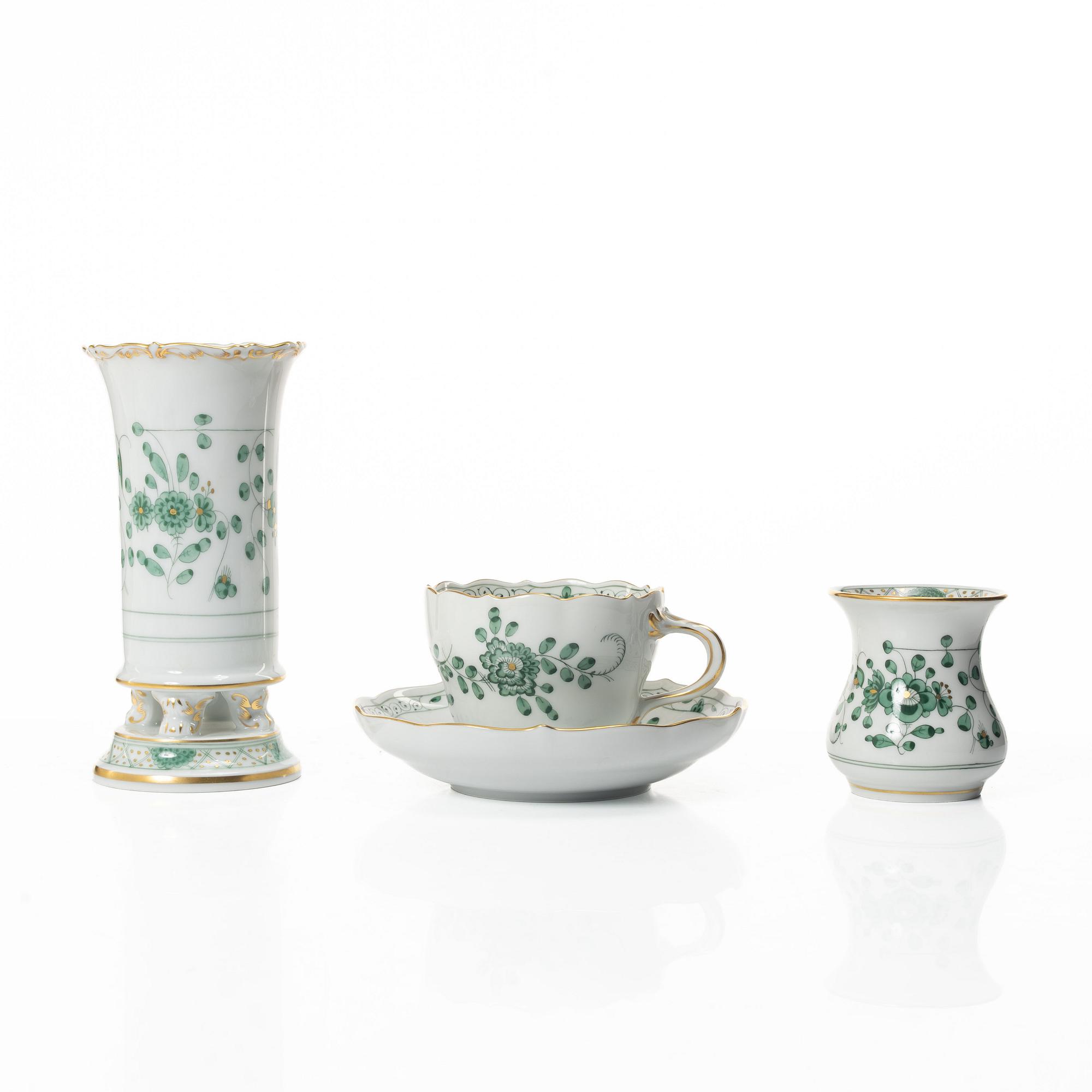 Meissen, Coffee service, 44 pieces, porcelain, “Indisch grün”, 3rd quality.
