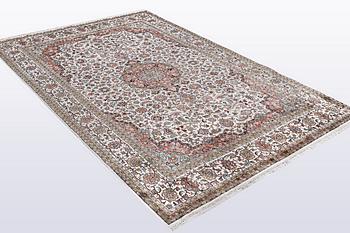 A carpet, silk Kashmir, ca 260 x 172 cm.