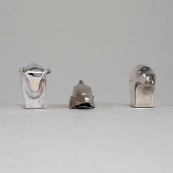 GUNNAR CYRÉN, a group of three silver plated figurines, Dansk Designs, Japan.