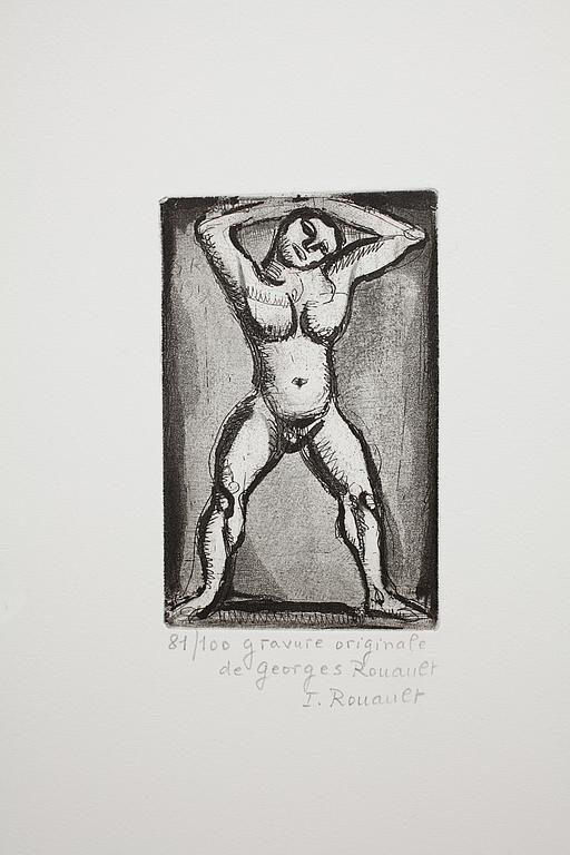 BÖCKER, 2 vol, "ROUAULT OEUVRE GRAVÉ", med originaletsning intygad o numr av Isabelle Rouault 81/100.