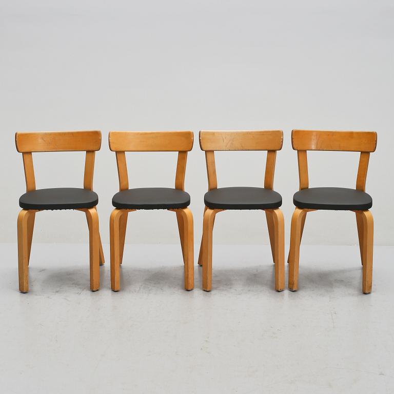 STOLAR, 4 st, modell 69, Alvar Aalto, Artek, 1900-talets andra hälft.
