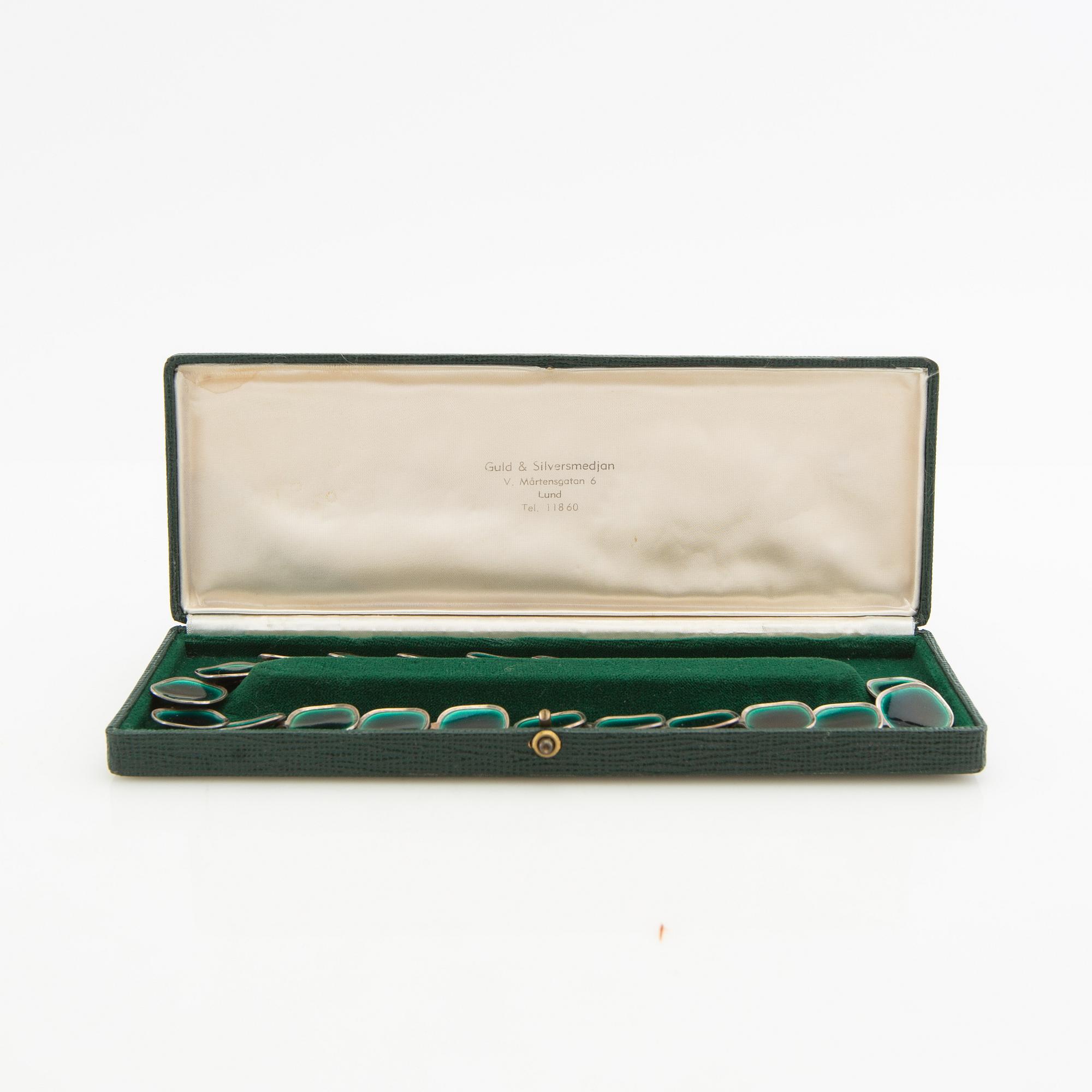 Atelier Borgila, necklace, silver with enamel, Stockholm, 1958.