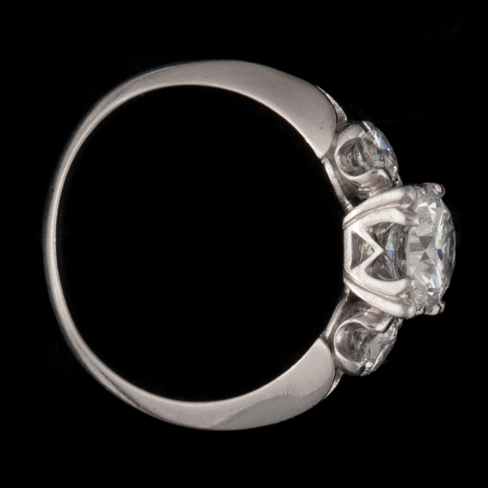 A diamond, circa 1.25 cts in total, ring.