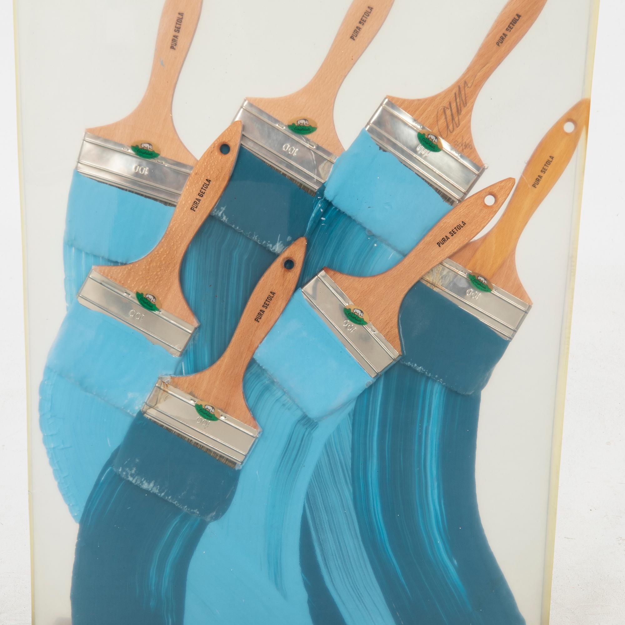 Arman, paint brushes in resin, signed 30 / 100,  1990.