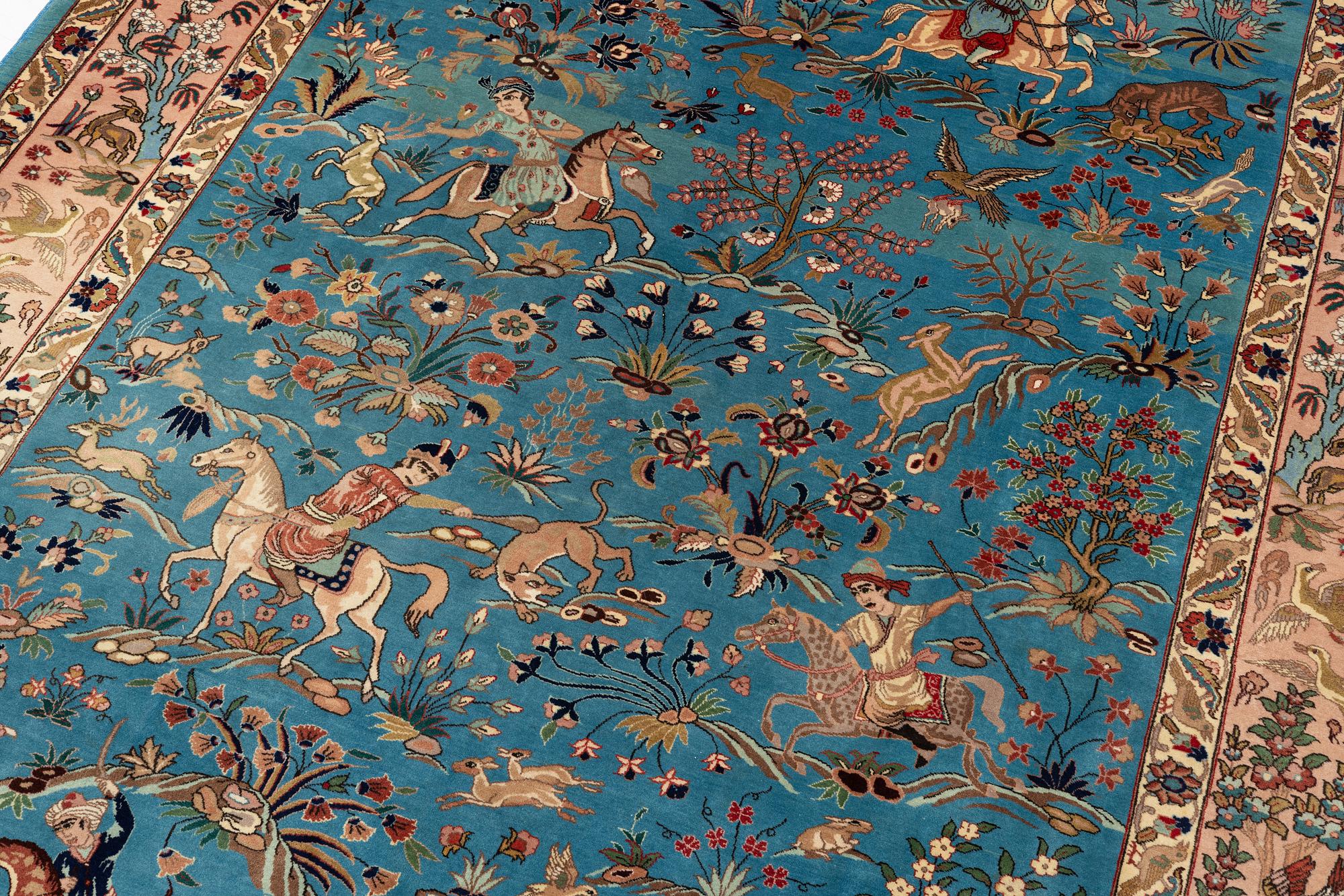 A Tabriz carpet of 'Hunting' design, northwest persia, c. 290 x 200 cm.