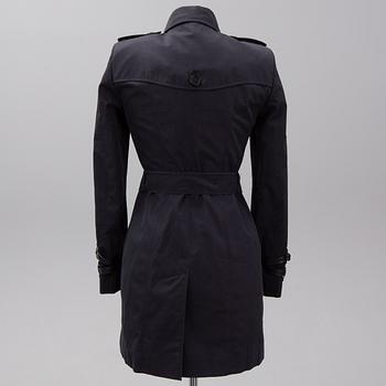 Burberry, a black cotton trenchcoat, UK size 8 (36).