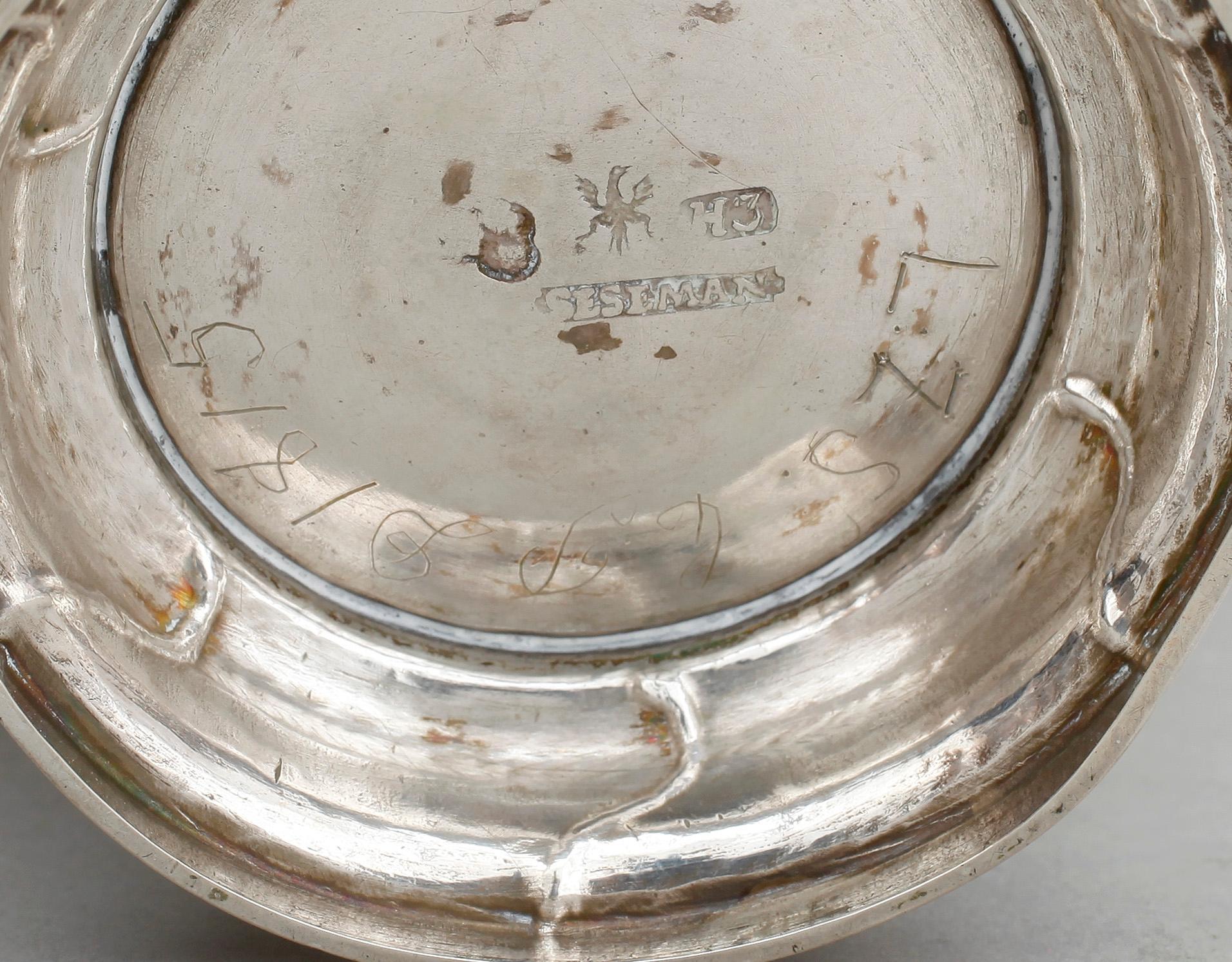 BÄGARE, silver, Carl Fredrik Seseman, Arboga, 1814, vikt ca 84g.