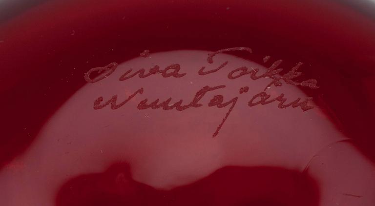 ÄPPLE, glas, sign. Oiva Toikka, Nuutajärvi.