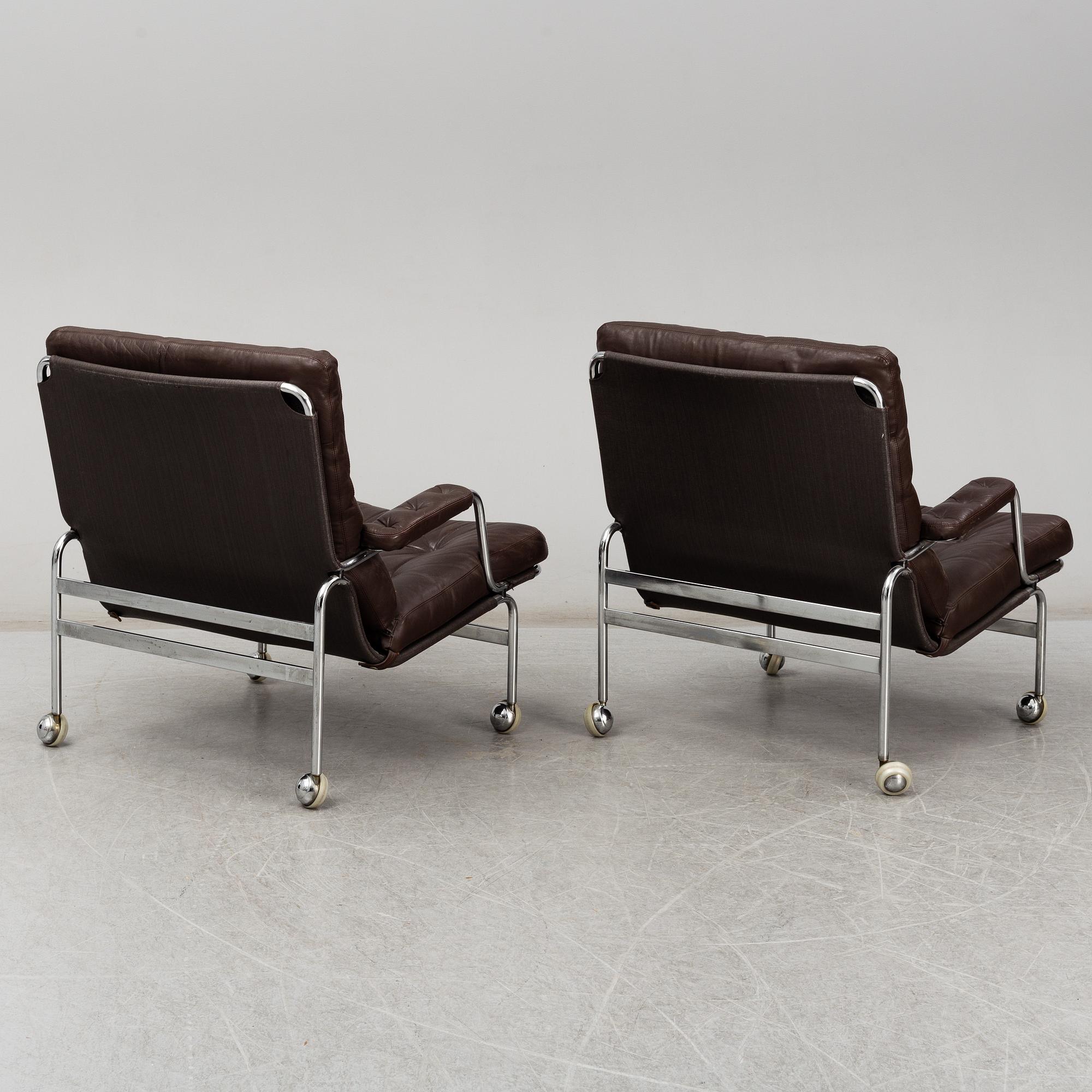 BRUNO MATHSSON, a pair of 'Karin' easy chairs, late 20th Century.