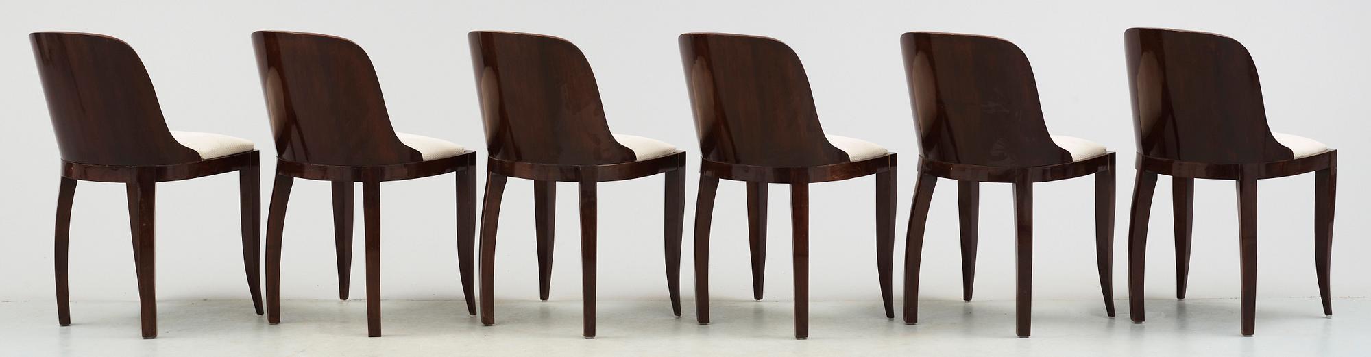MATSALSGRUPP, 8 delar, art deco, troligen Frankrike, 1930-tal.