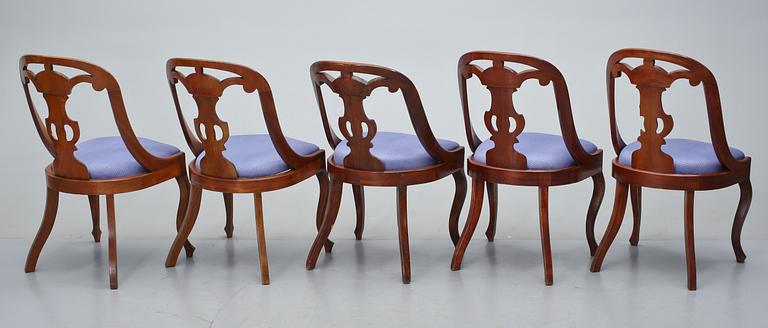 STOLAR, 5 st, s k Göteborgsstolar, 1800-talets andra hälft.