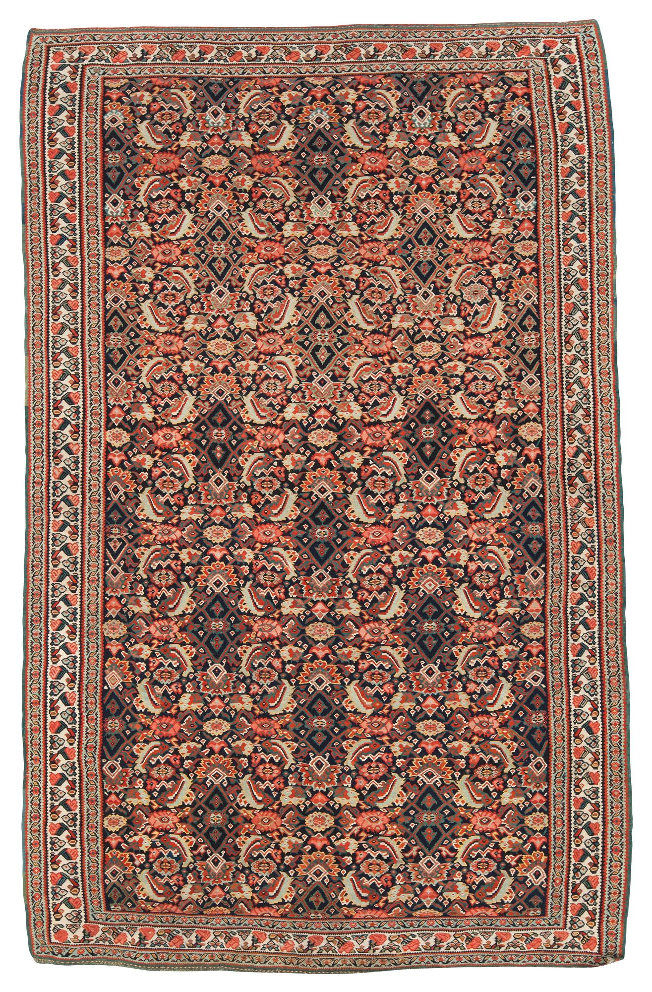 MATTA. Antique Senneh Kilim. 248 x 161 cm.