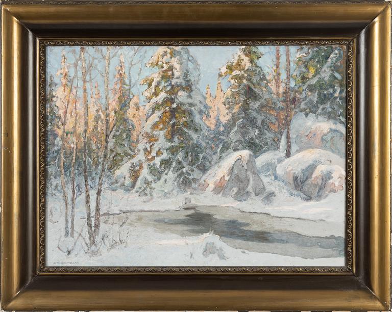 Anshelm Schultzberg, oil on canvas, signed.