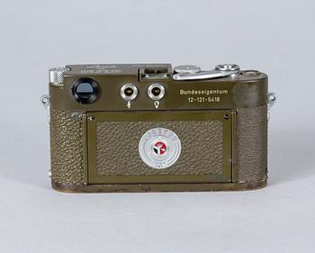 KAMERA, Leica M3 Olive, tillverkad för den Tyska armén, nr. 927717, Wetzlar, Tyskland, 1958.