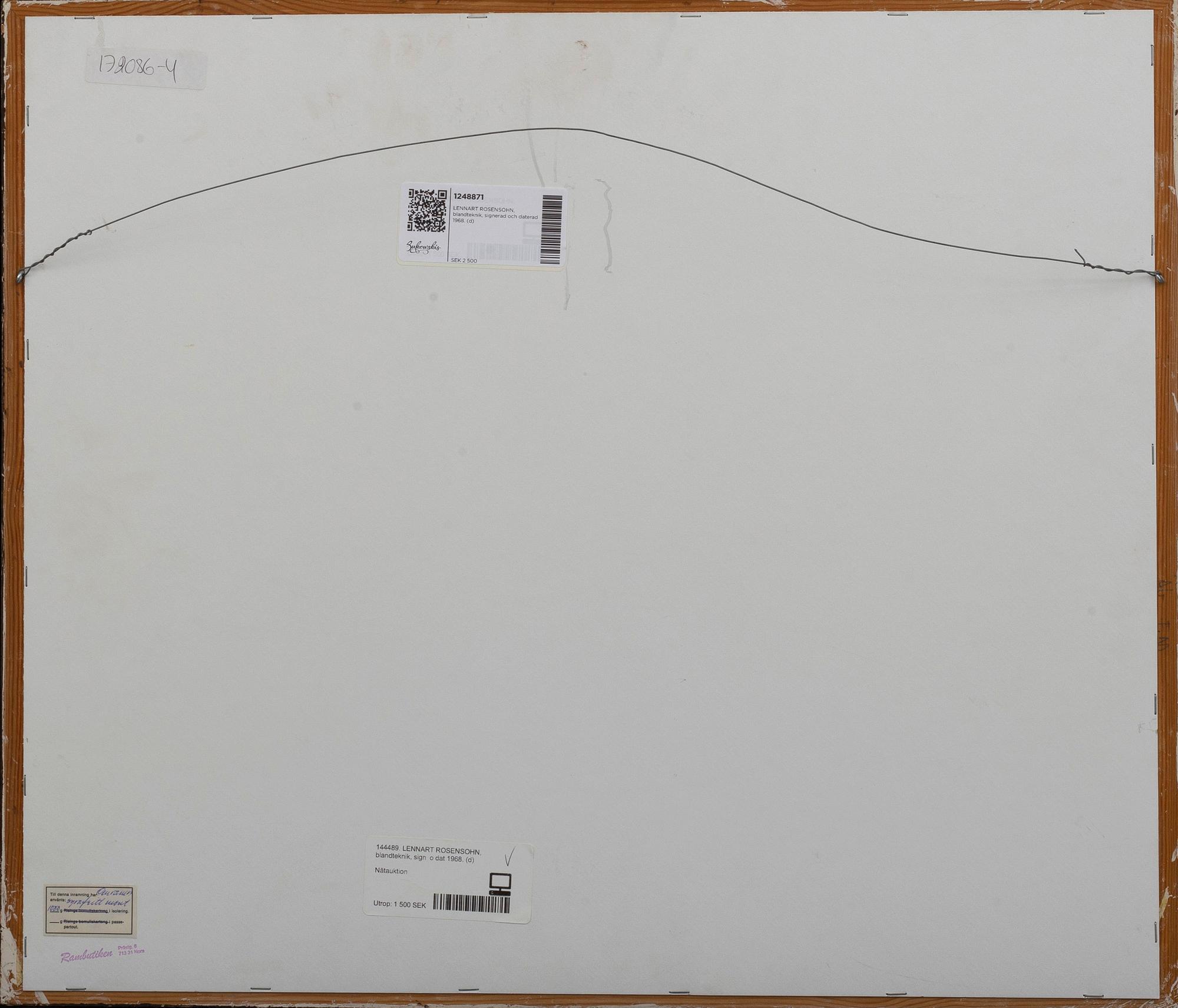 LENNART ROSENSOHN, mixed media, signed and dated 1968.