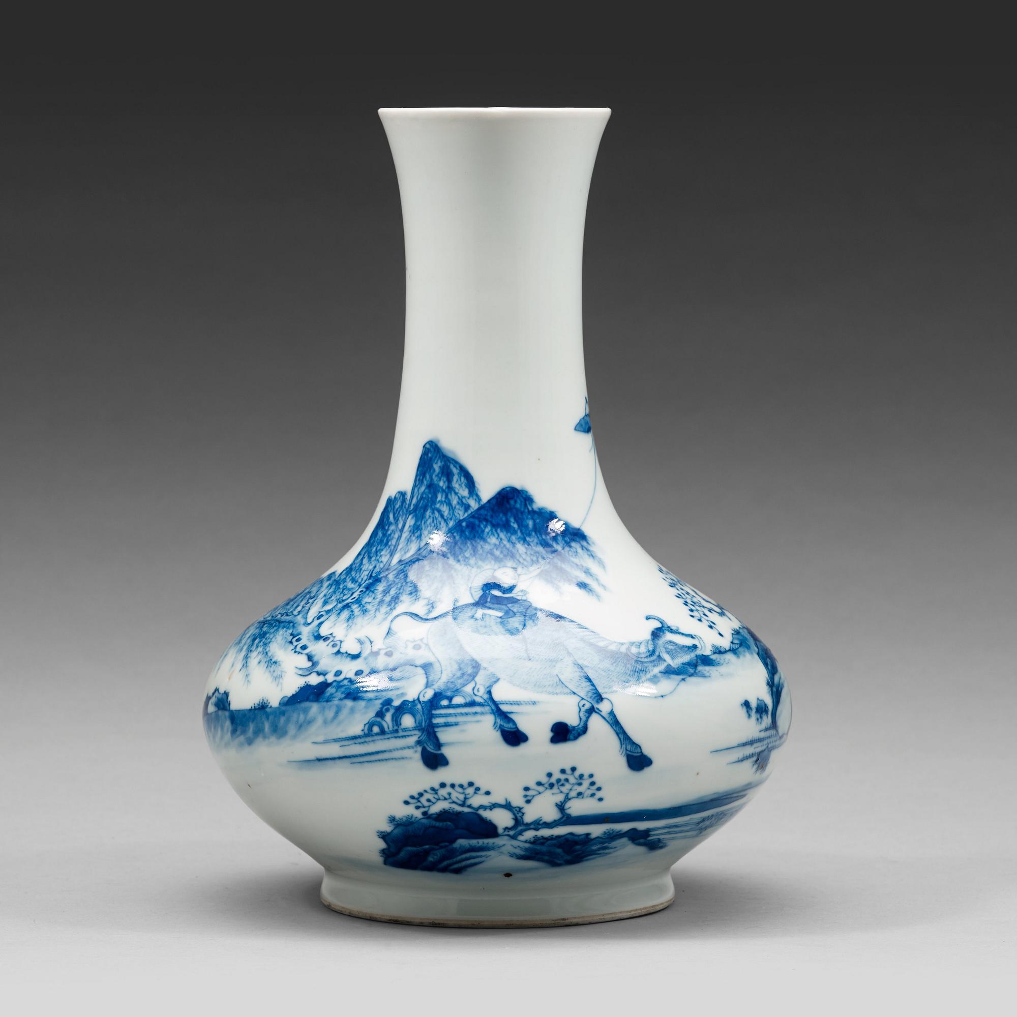 A blue and white vase, early 20th Century.