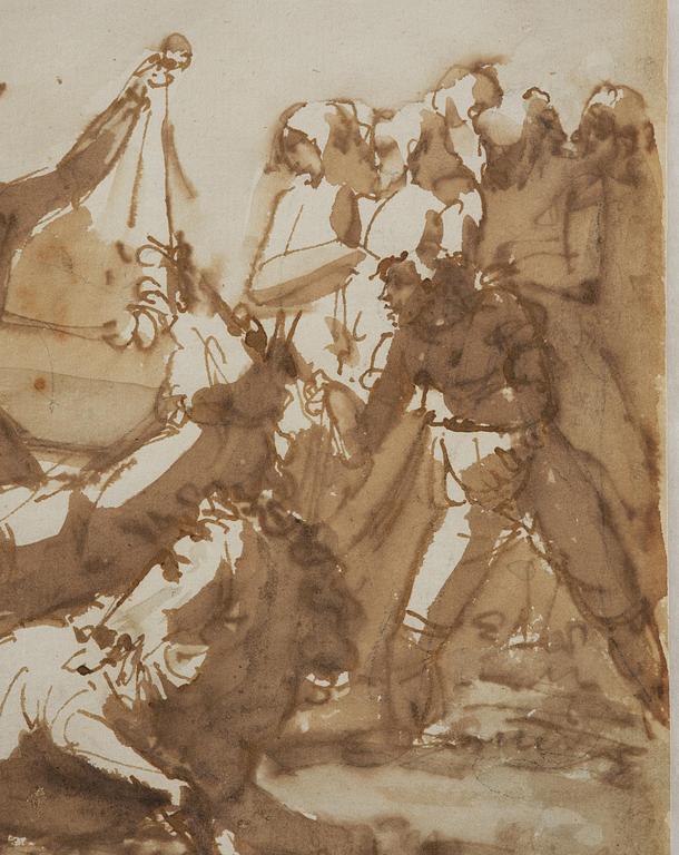 Johan Tobias Sergel, "Caricature Fru Grevinnan Ehrensvärd Insjunker i en sank Eng på Dymelstorp".