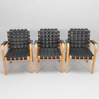 ALVAR AALTO, three late-20th-century '45' armchairs for Artek.