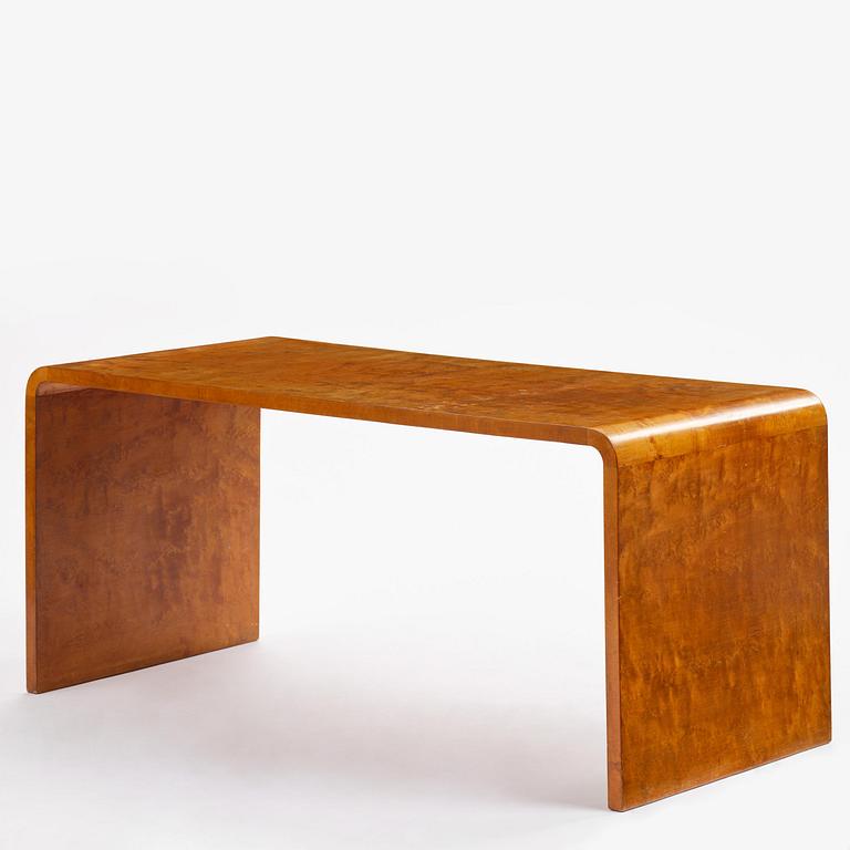Swedish Modern, a birch veneered coffee table, 1930s-40s.