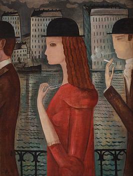 559. Gösta Nystroem, Three Figures in Hats.