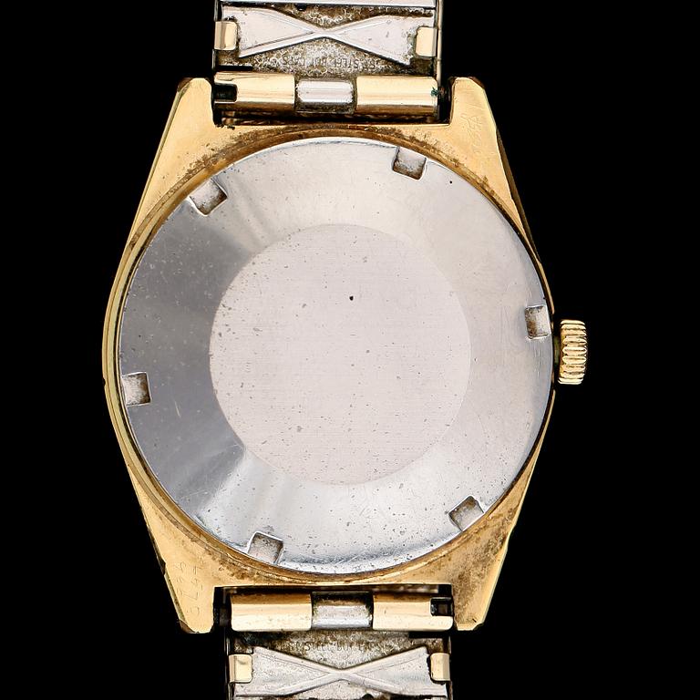 ARMBANDSUR, guld på stål, Omega, Automatic, Genève, 1900-talets andra hälft.