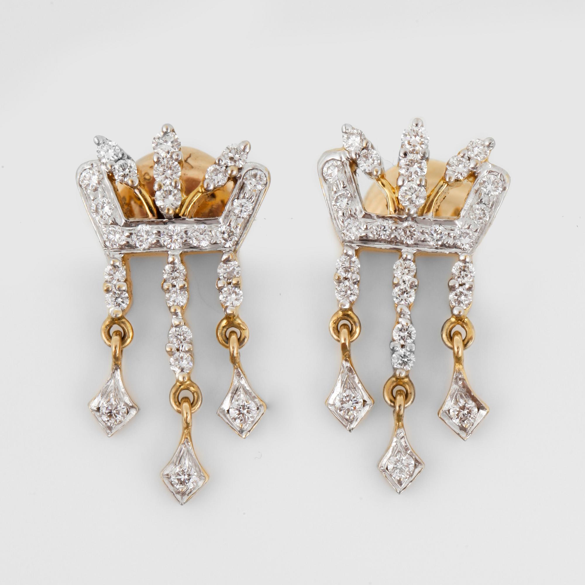 ÖRHÄNGEN, 1 par, 18 k guld, diamanter tot ca 0.65 ct.