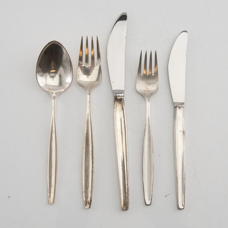 Tias Eckhoff, Cutlery 43 pcs "Cypress" sterling silver by G Jensen Denmark.