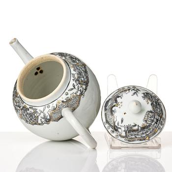 A grisaille tea pot with cover, Qing dynasty, Qianlong (1736-95).