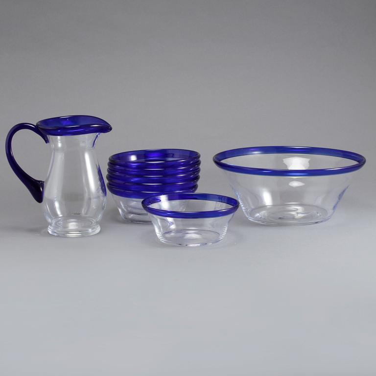 PARTI GLAS, 8 delar, Bergdala glasbruk, 1900-talets slut.