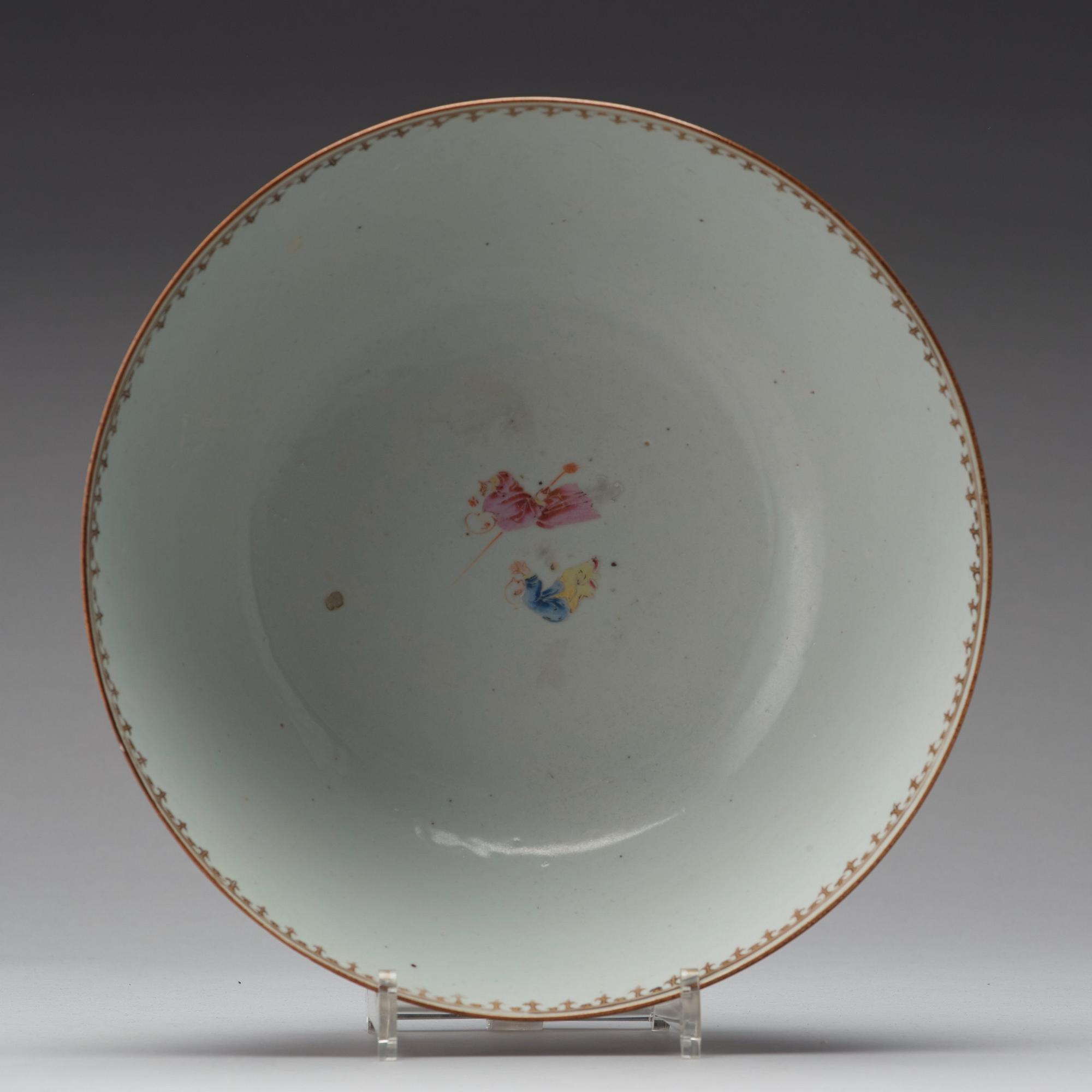 BÅLSKÅL, kompaniporslin. Qingdynastin, Qianlong (1736-95).