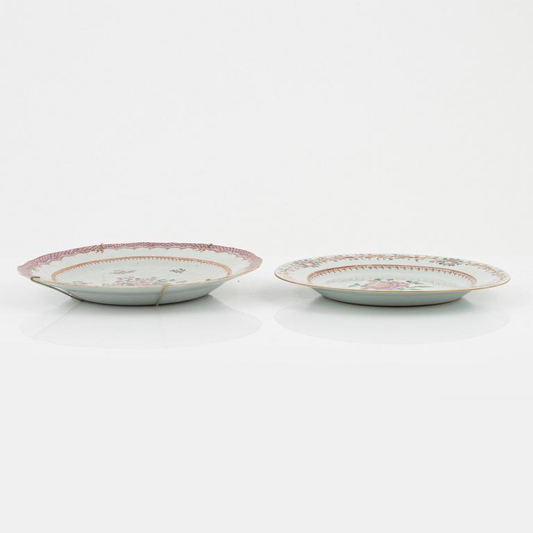 A set of five odd famille rose dishes, Qing dynasty, Qianlong (1736-95).