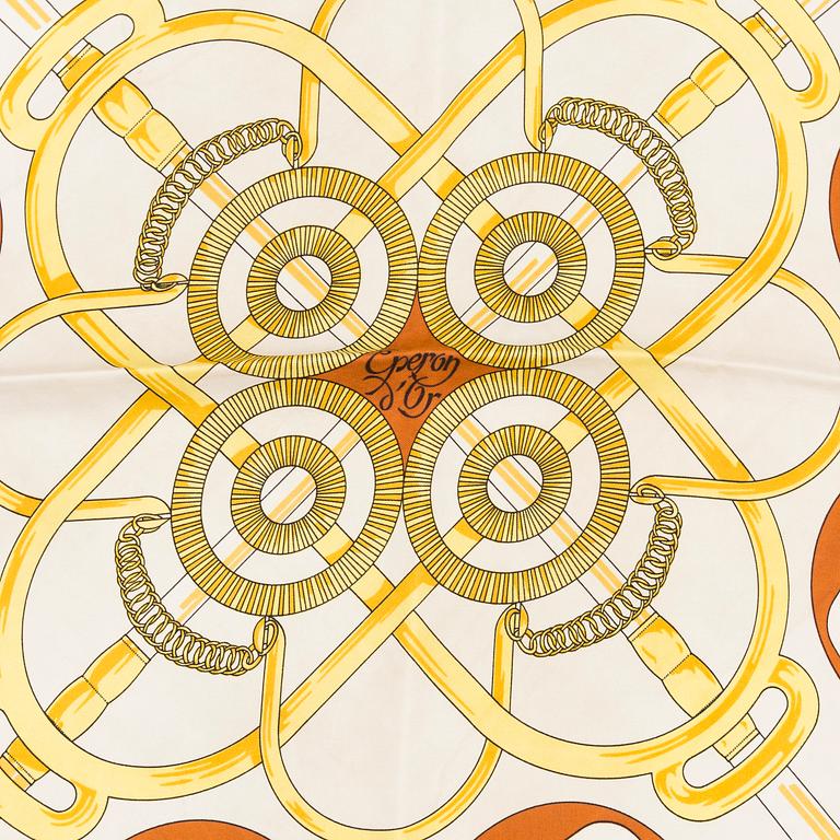 HERMÈS, an 'Eperdon d'Or' silk scarf.