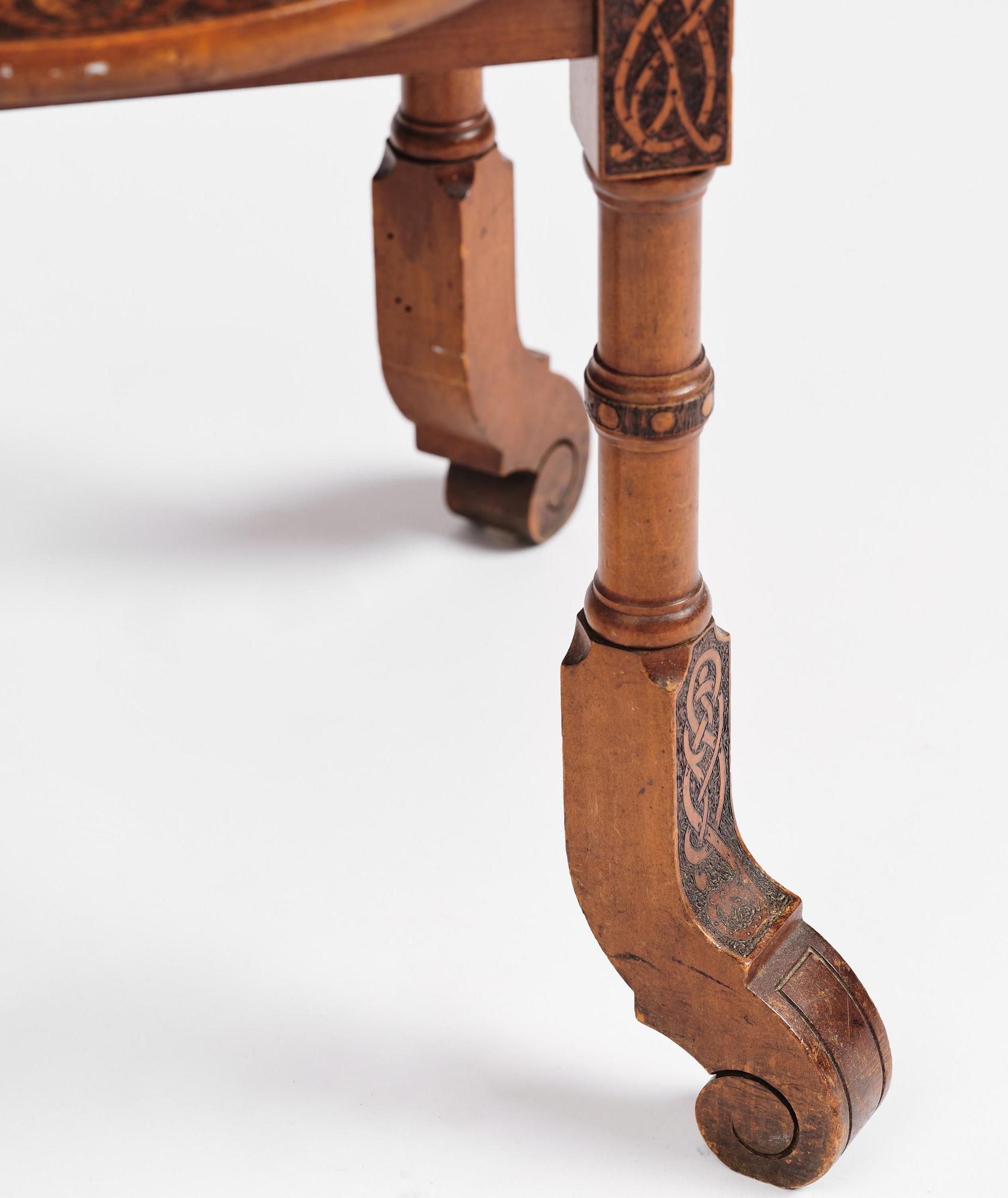 Table, probably Norway, Old Norse style, late 19th century.