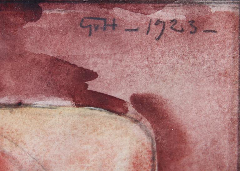 GÖSTA VON HENNIGS, akvarell på papper. Sign o dat 1923.