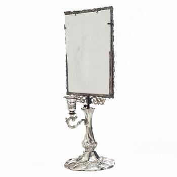 Christian Hammer, a silver liophane-screened reading-candlestick, Stockholm 1864.