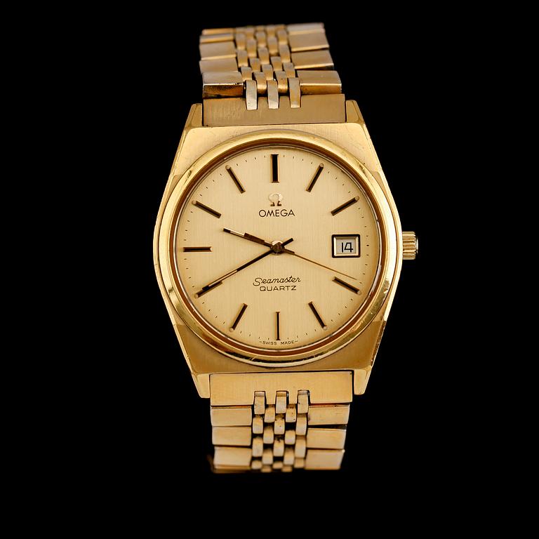 ARMBANDSUR, guld på stål, Omega Seamaster, Quartz.