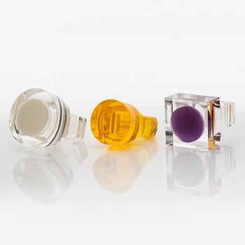 Siv Lagerström, three acrylic plastic rings, 1970s.