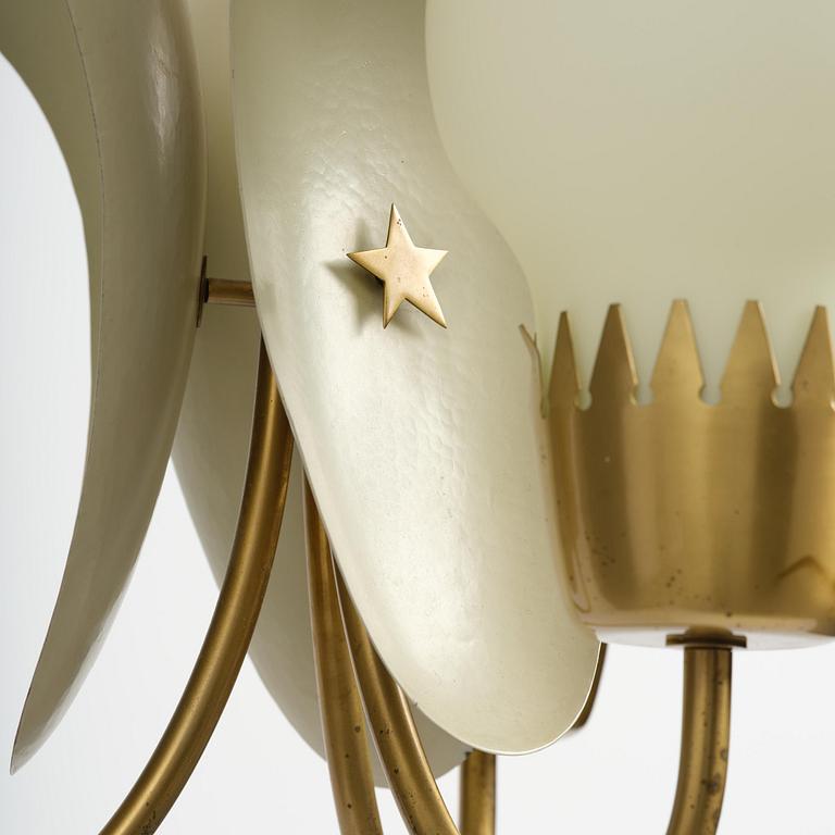 Hans Bergström, a rare ceiling lamp model "98", ateljé Lyktan, Åhus, 1940s-50s.