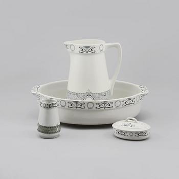 TVÄTTSERVIS, 4 delar, flintgods, "Napoleon", Gustafsberg, 1900-talets början.