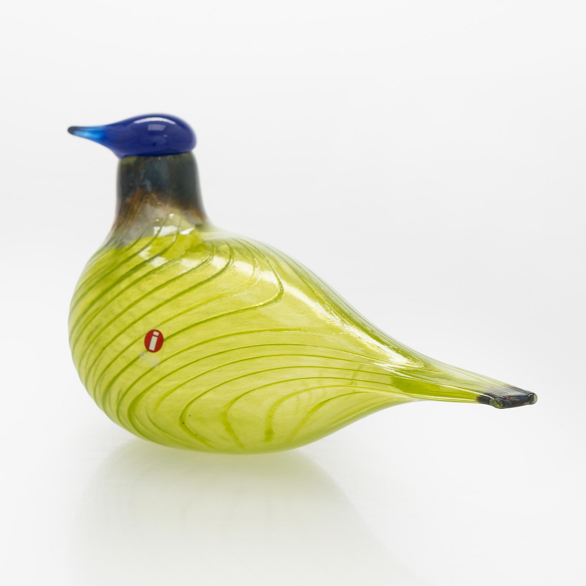 Oiva Toikka, glasfågel, "Mek bird" signerad O. Toikka Nuutajärvi.