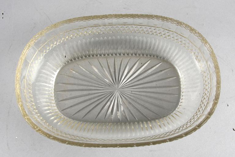 SKÅL, glas, troligen Böhmen, 1800-talets mitt.