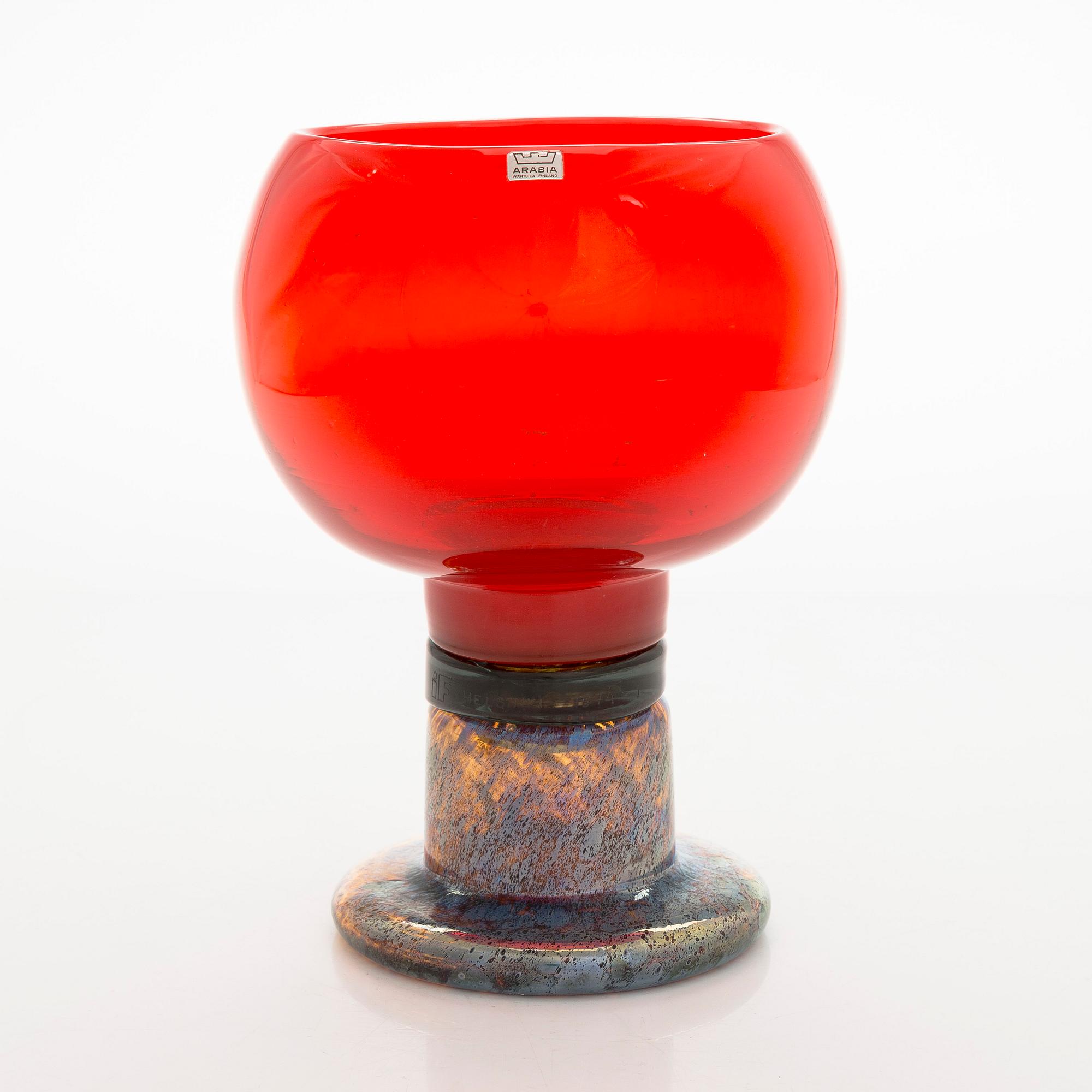 Kaj Franck, a glass goblet, signed Kaj Franck Nuutajärvi Notsjö.