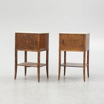 A pair of bedside tables, 1920's/30's.