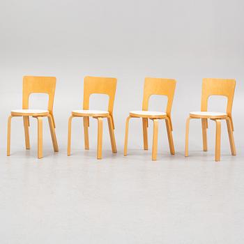 Alvar Aalto, four model '66' chairs, Artek, Finland, late 20th Century.