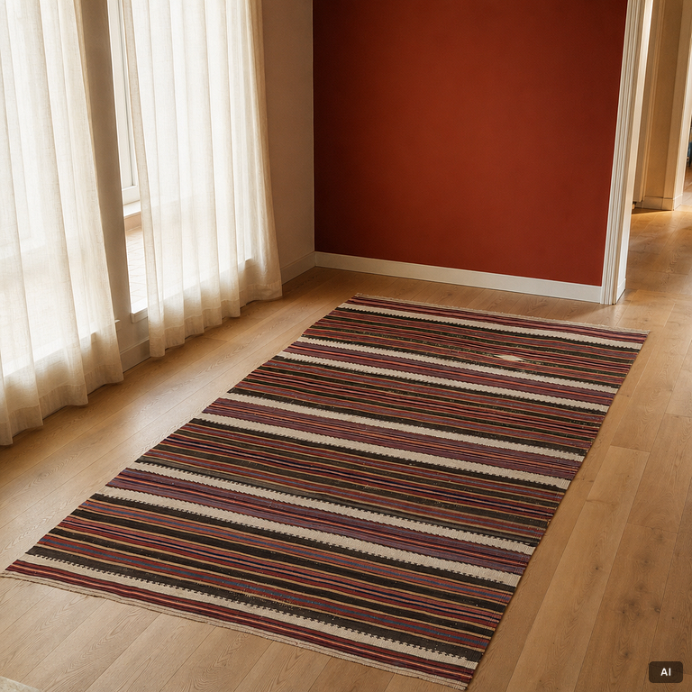 Rug, Kelim, semi-antique, approx. 272 x 155 cm.