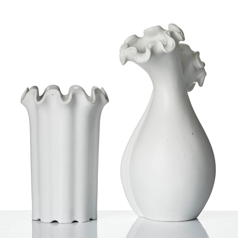 Wilhelm Kåge, two vases and a bowl from the series 'Våga', Gustavsberg, Sweden.