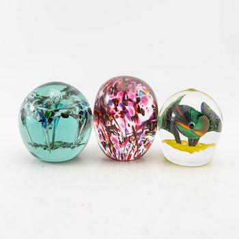 Letter weights 12 pcs glass 20th century.