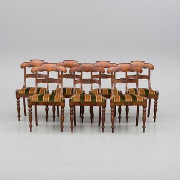 STOLAR, 7 stycken, senempire, 1800-talets mitt.
