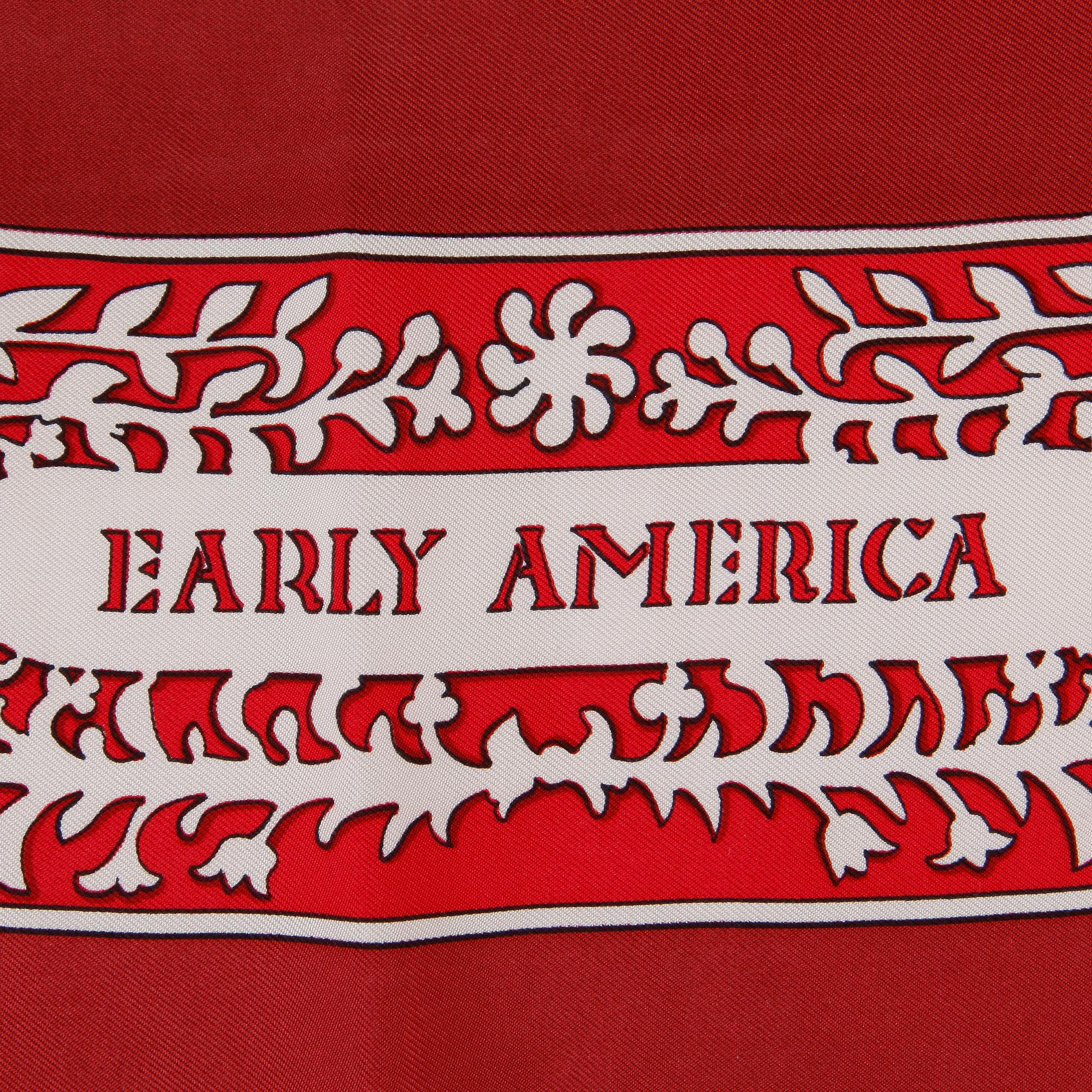 SCARF, siden, "Early America", design Francoise De La Perriere, Hermès, Paris.